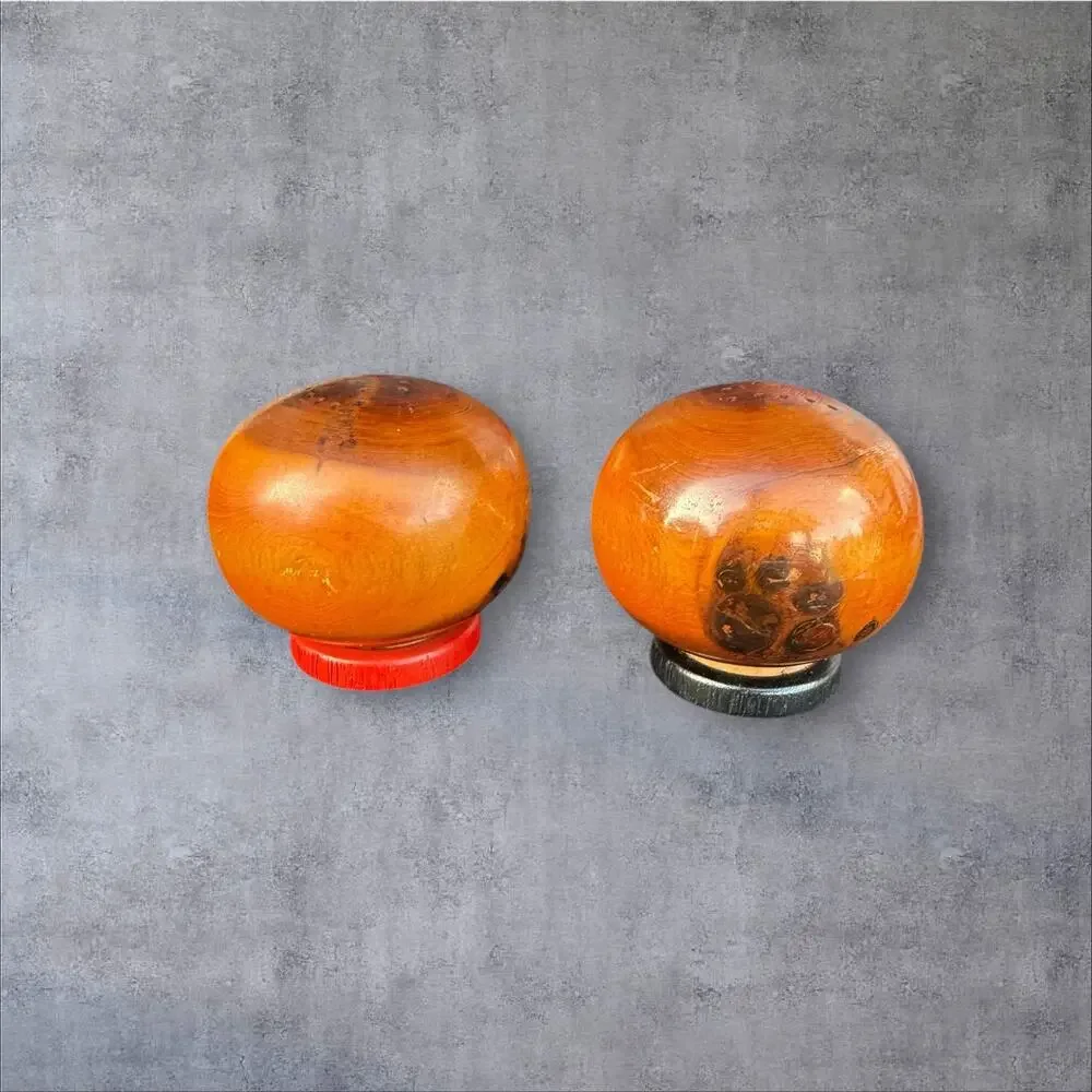 Vintage California Redwood Souvenir Salt & Pepper Balls Mushroom Shape